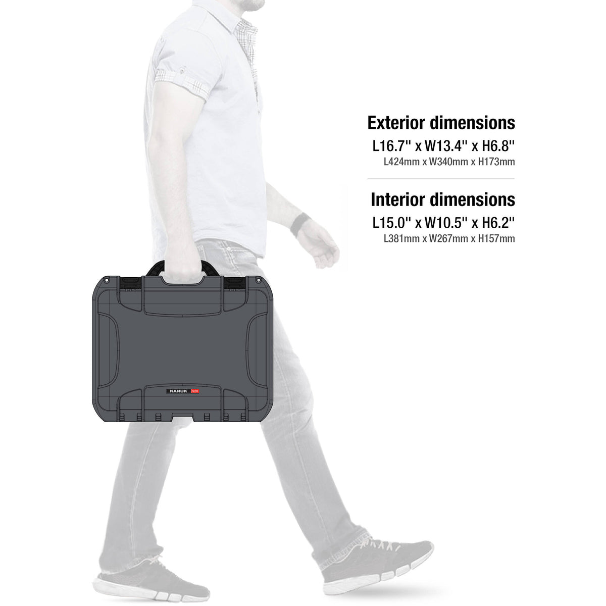 Estuche Rígido Nanuk 920 Pro Photo Kit (Graphite, 16L) - en uso