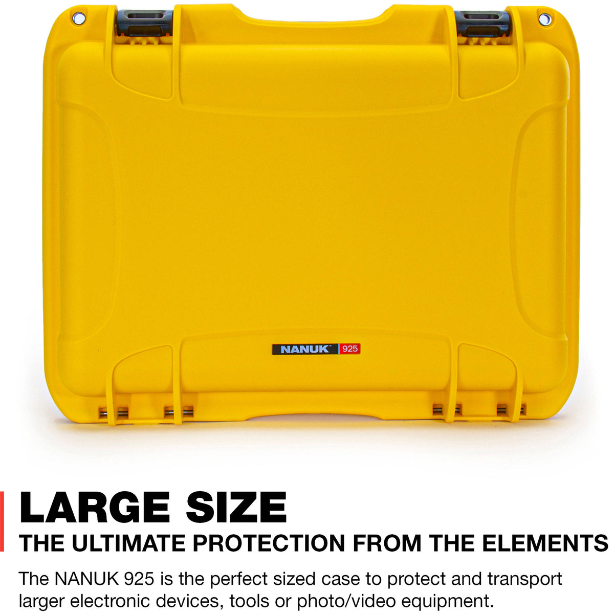 Estuche Rígido Nanuk 925 con espuma Interior (Amarillo, 21L) - vista frontal