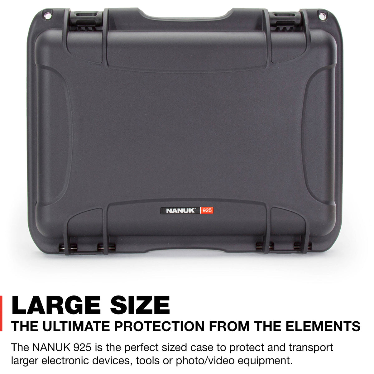 Estuche Rígido Nanuk 925 con espuma Interior (Graphite, 21L) - vista frontal