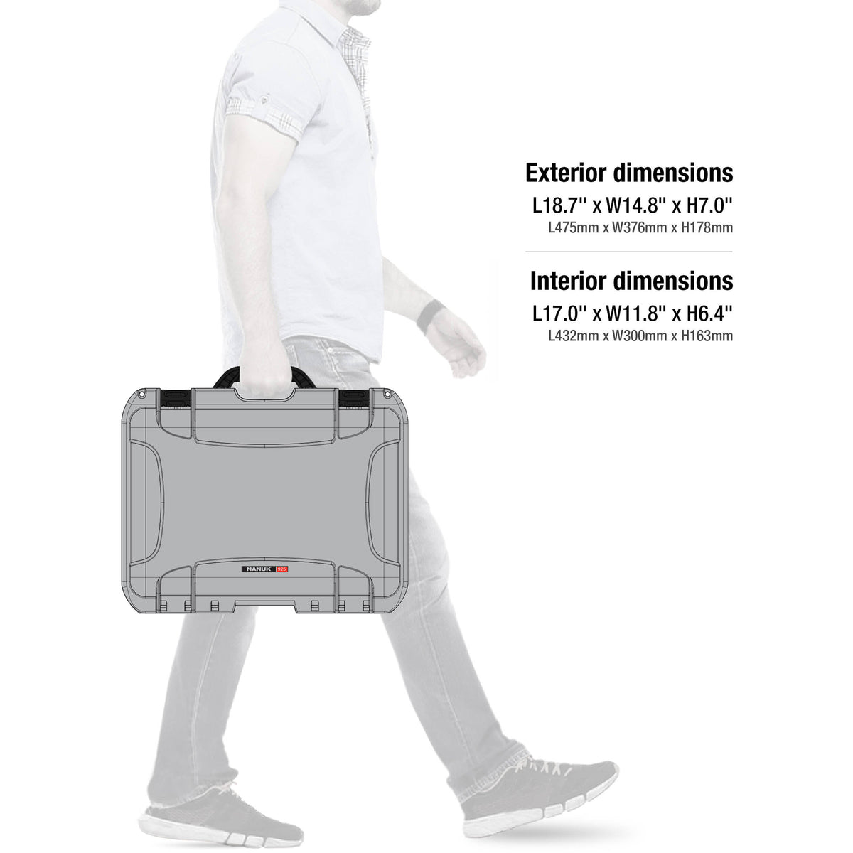 Estuche Rígido Nanuk 925 con Pro Photo Kit (Plateado, 21L) - contenido de la caja