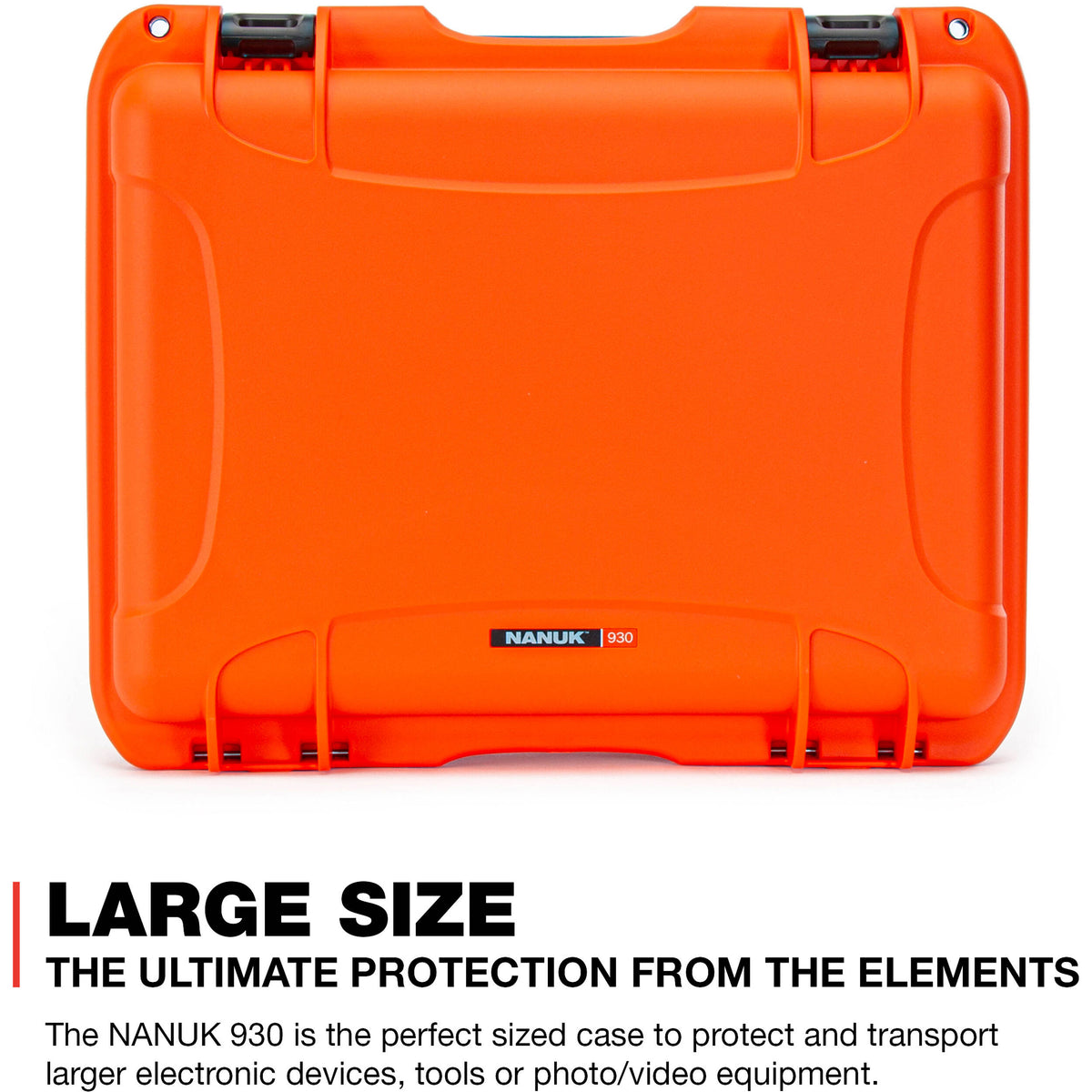 Estuche Rígido Nanuk 930 con Pro Photo Kit (Naranja) - vista frontal