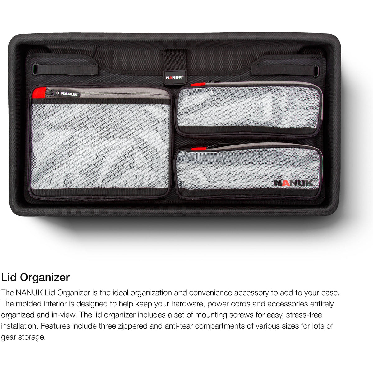 Estuche Rígido Nanuk 935 con ruedas con espuma & organizador en la tapa (Rojo, 28.5L) - detalle