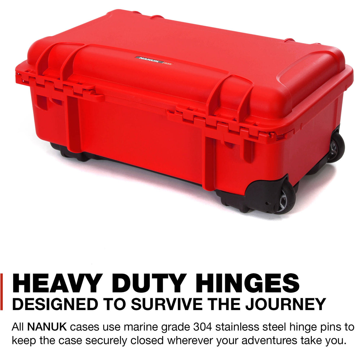 Estuche Rígido Nanuk 935 con ruedas (Rojo, 28.5L) - contenido de la caja