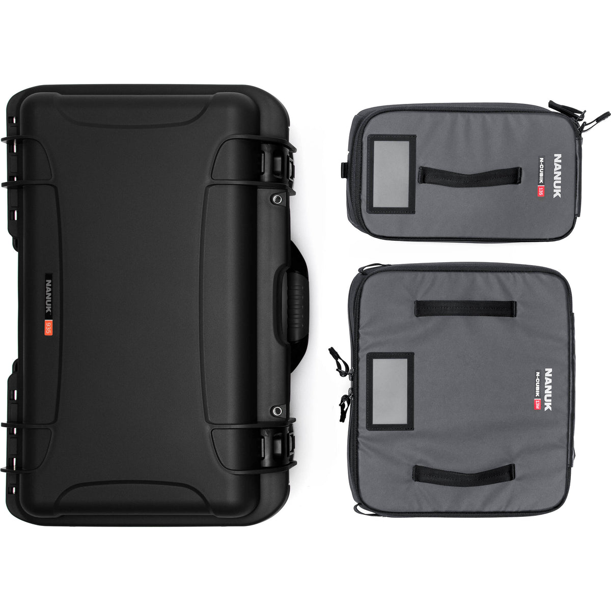 Estuche Rígido Nanuk 935 Pro Photo Kit con N-Cubik inserto (Negro, 28.5L) - puertos y conexiones