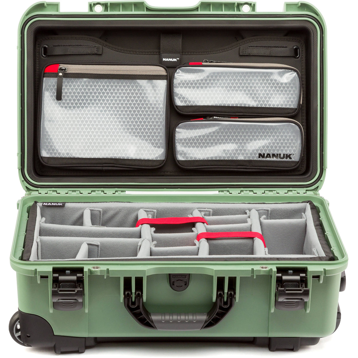 Estuche Rígido Nanuk 935 Pro Photo Kit (Sage, 28.5L) - vista trasera