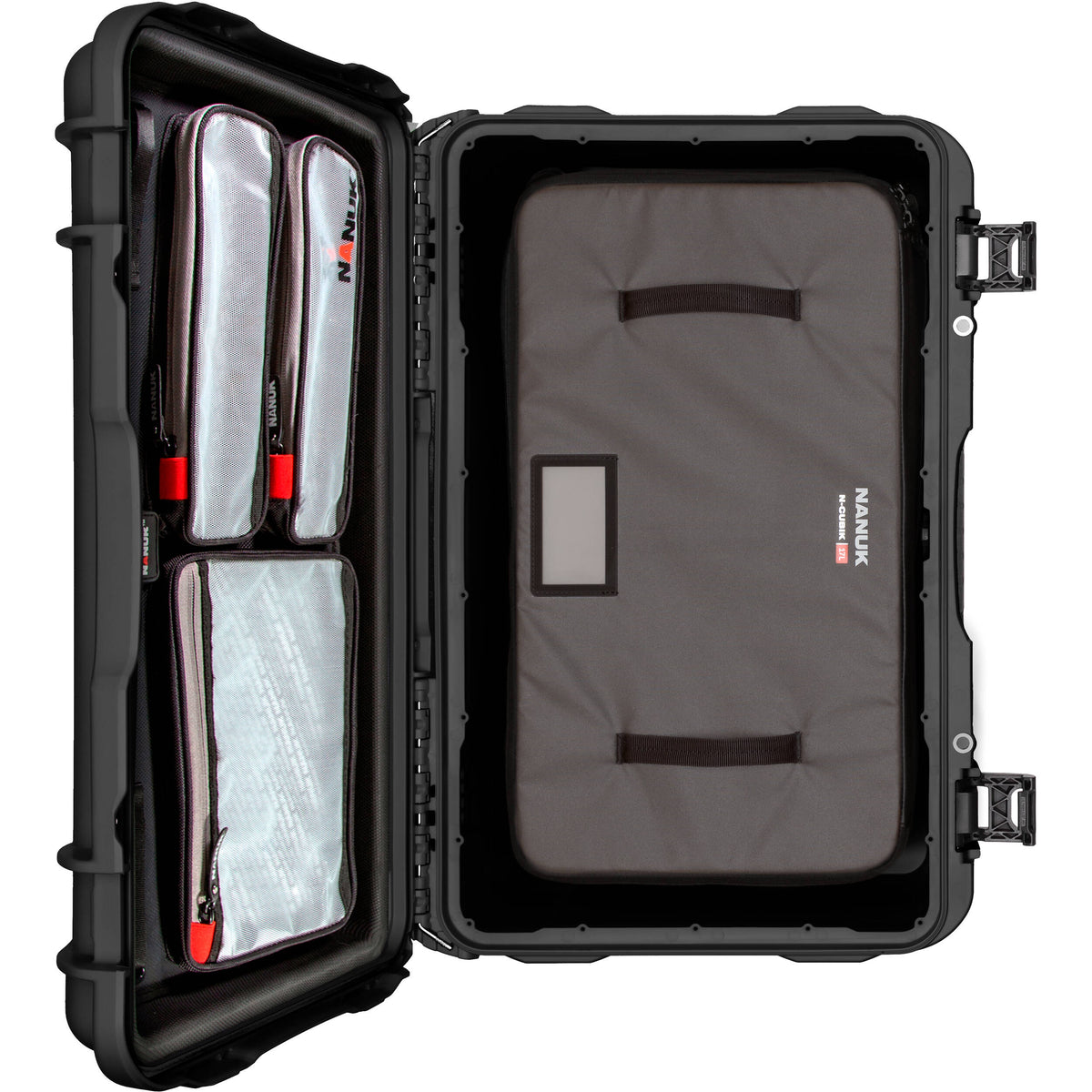 Estuche Rígido Nanuk 938 Pro Photo Kit con 25L N-Cubik inserto - puertos y conexiones