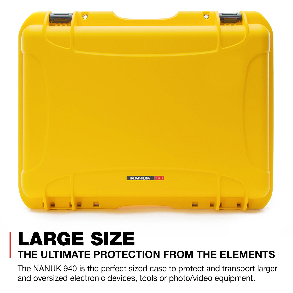 Estuche Rígido Nanuk 940 con divisores acolchados (Amarillo, 36.7L) - vista frontal