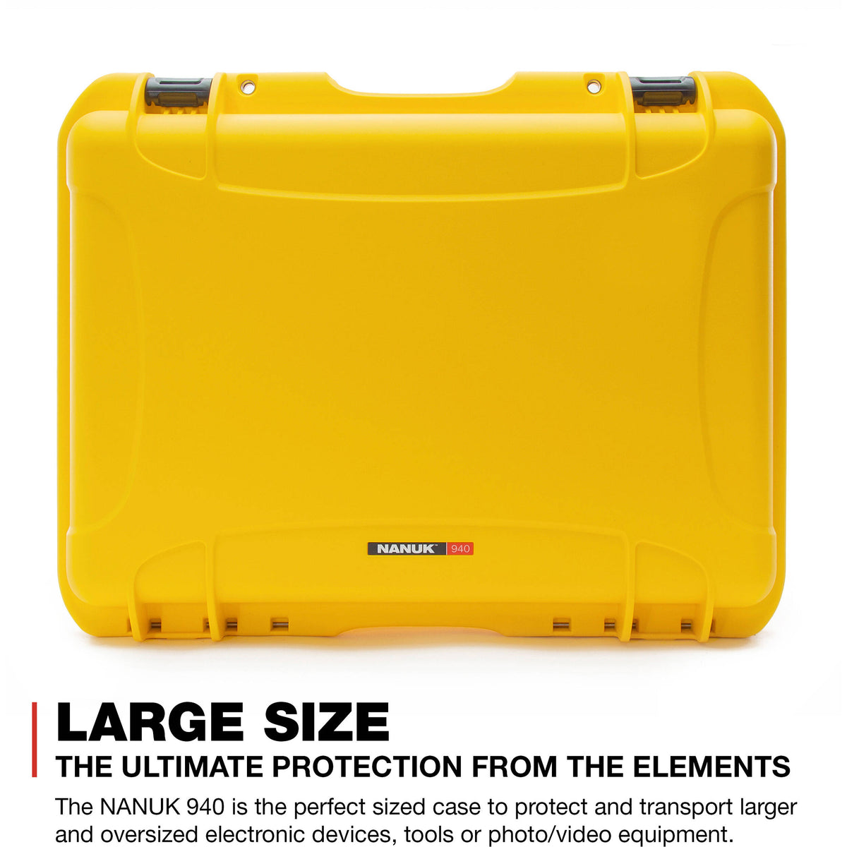 Estuche Rígido Nanuk 940 con espuma (Amarillo, 36.7L) - vista frontal