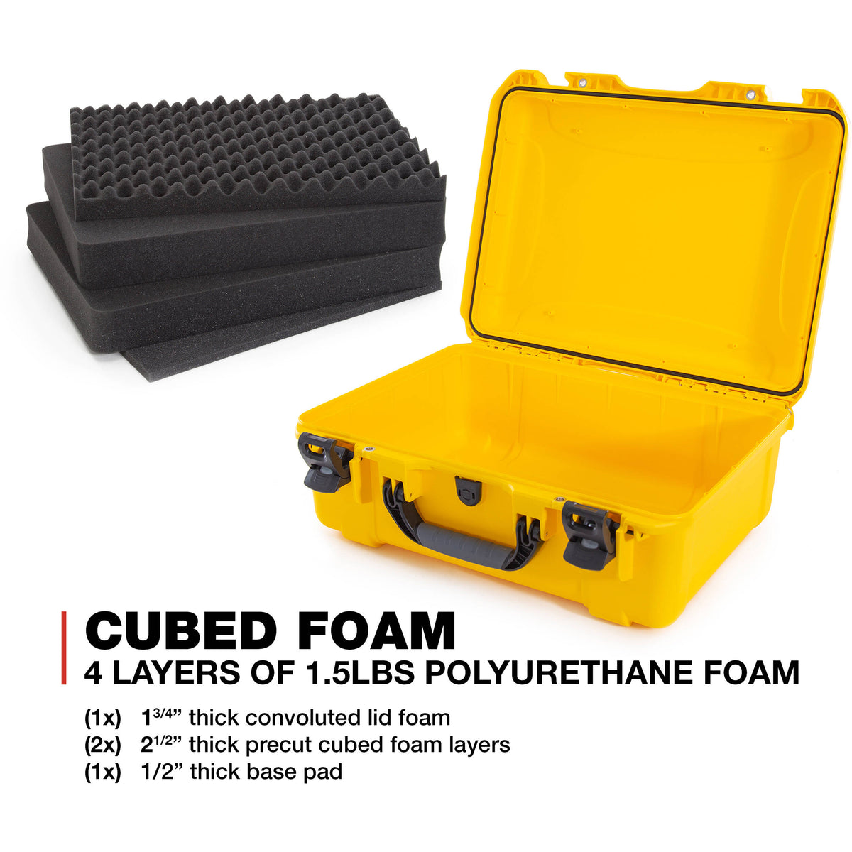 Estuche Rígido Nanuk 940 con espuma (Amarillo, 36.7L) - puertos y conexiones