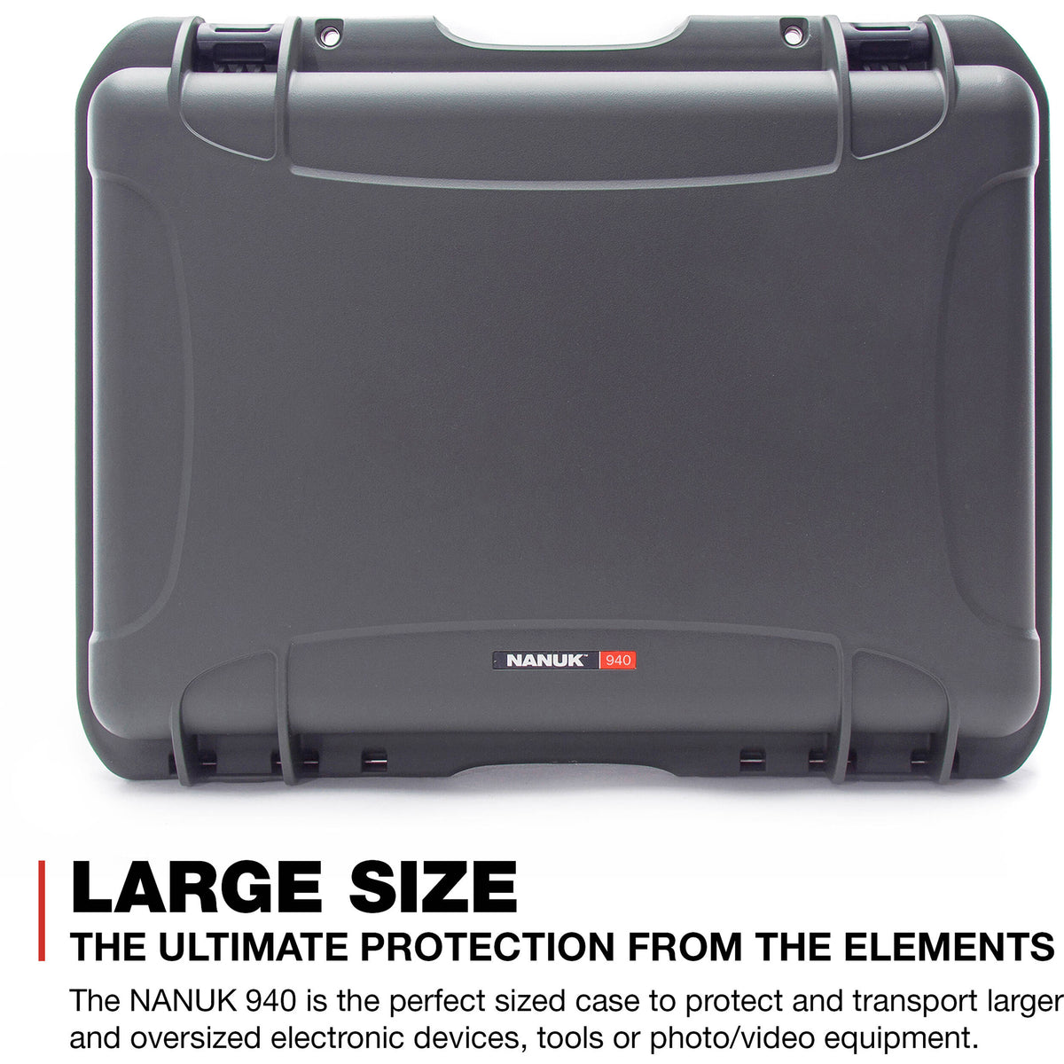Estuche Rígido Nanuk 940 con espuma (Graphite, 36.7L) - vista frontal