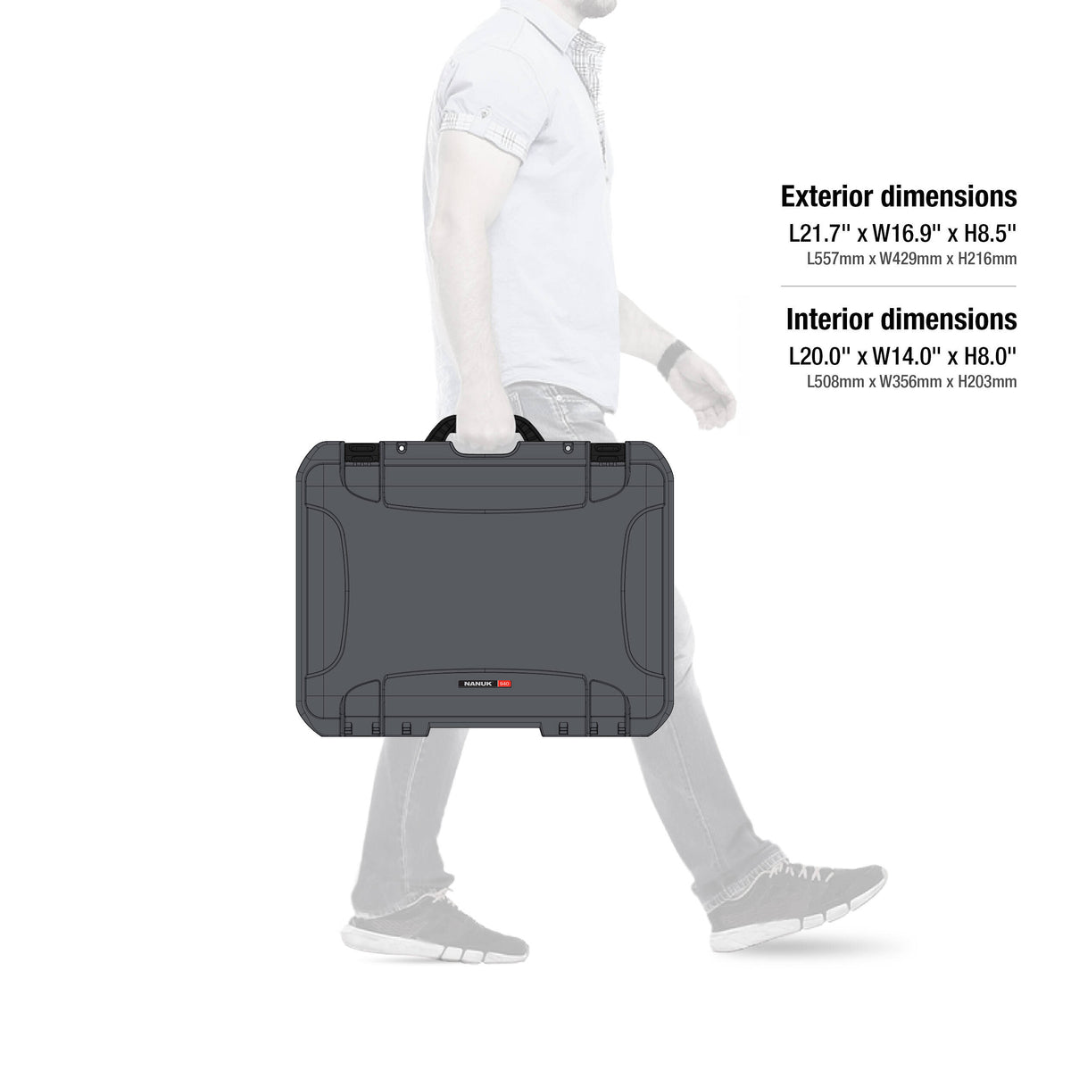 Estuche Rígido Nanuk 940 con espuma (Graphite, 36.7L) - contenido de la caja