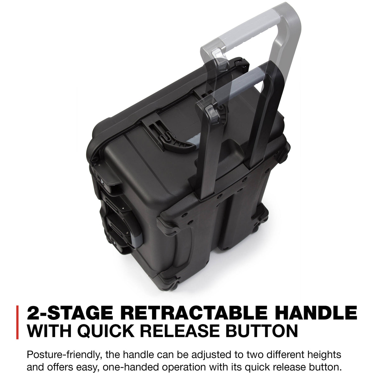 Estuche Rígido Nanuk 950 con ruedas con divisores acolchados (Negro, 51.9L) - vista frontal
