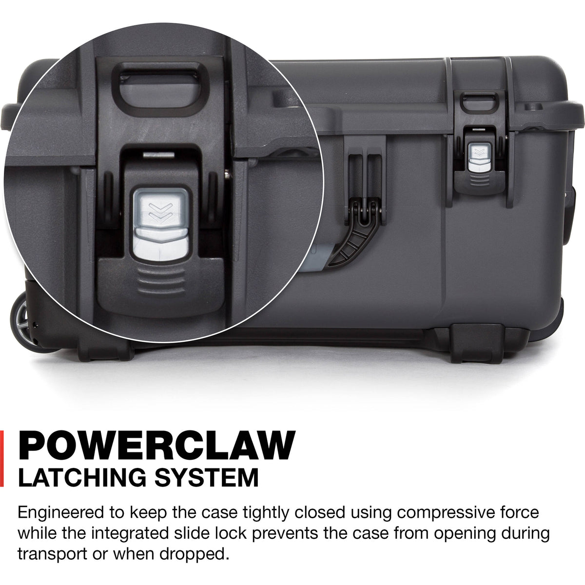 Estuche Rígido Nanuk 950 con ruedas Hard Pro Photo Kit (Graphite, 51.9L) - vista lateral