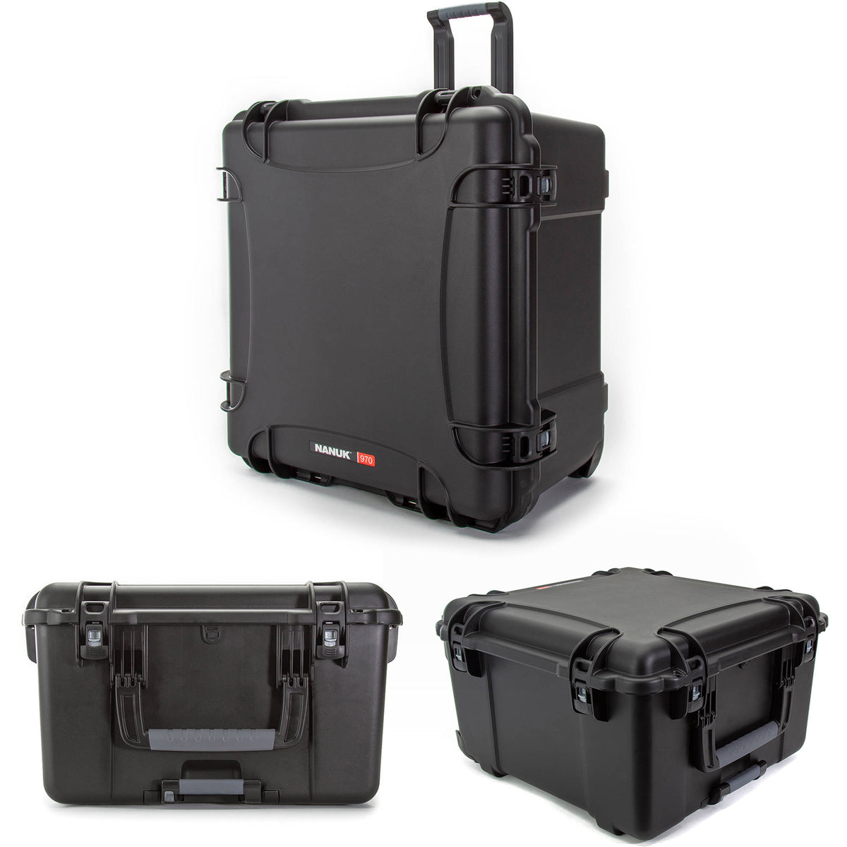 Estuche Rígido Nanuk 970 con ruedas con divisores acolchados (Negro, 134L) - contenido de la caja