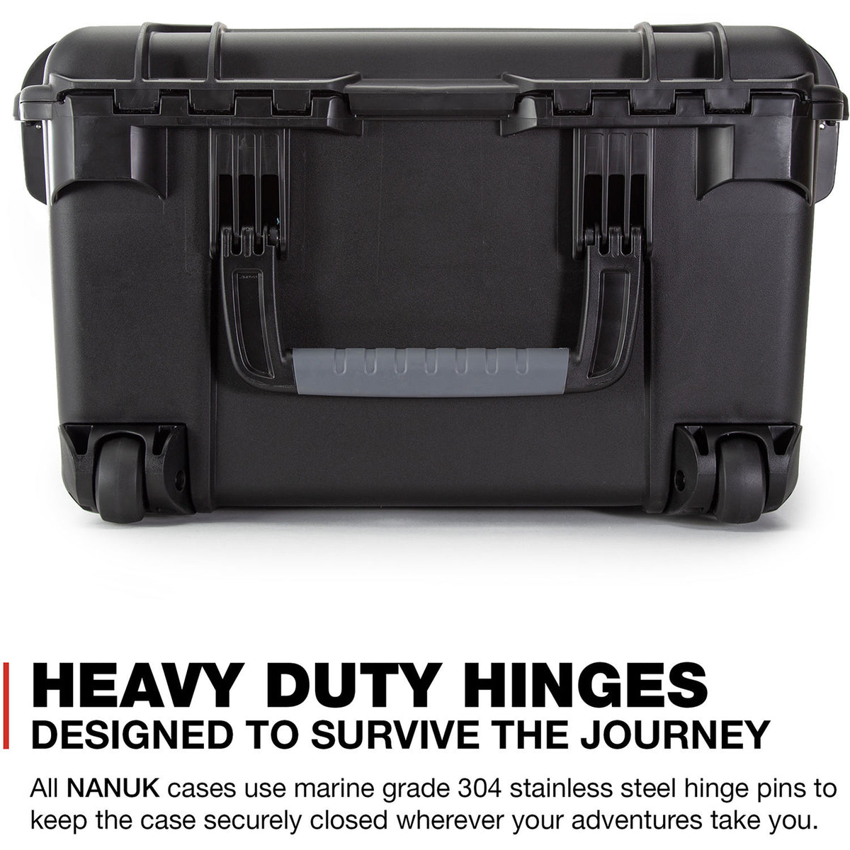 Estuche Rígido Nanuk 970 con ruedas con divisores acolchados (Negro, 134L) - en uso