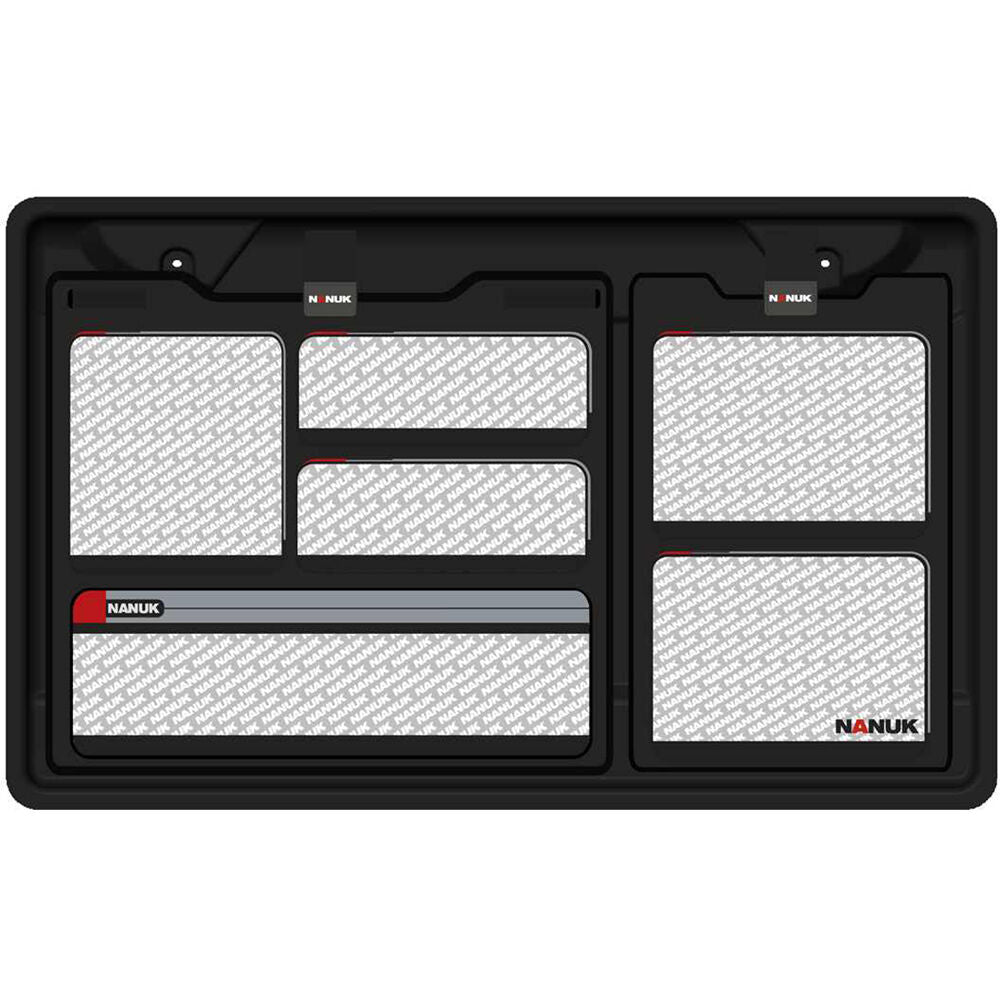 Estuche Rígido Nanuk 975S con ruedas con divisores acolchados y organizador en la tapa (Negro, 186L) - contenido de la caja