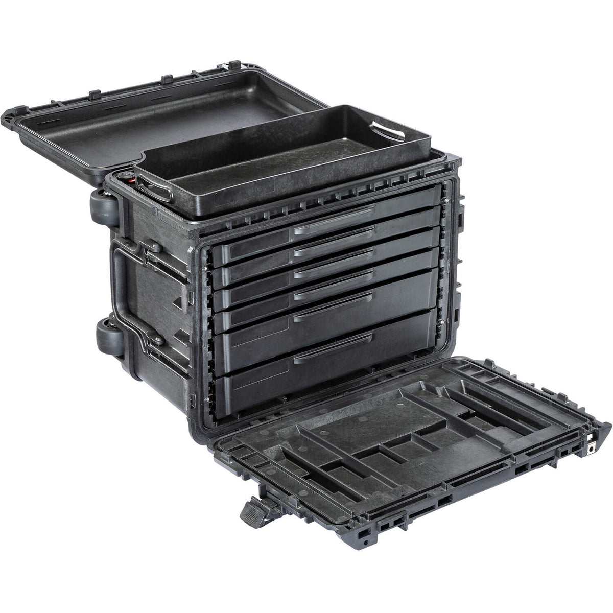 Estuche Rígido Pelican 0450SD4 Protector caja de herramientas con 6 Drawers (Negro) - puertos y conexiones