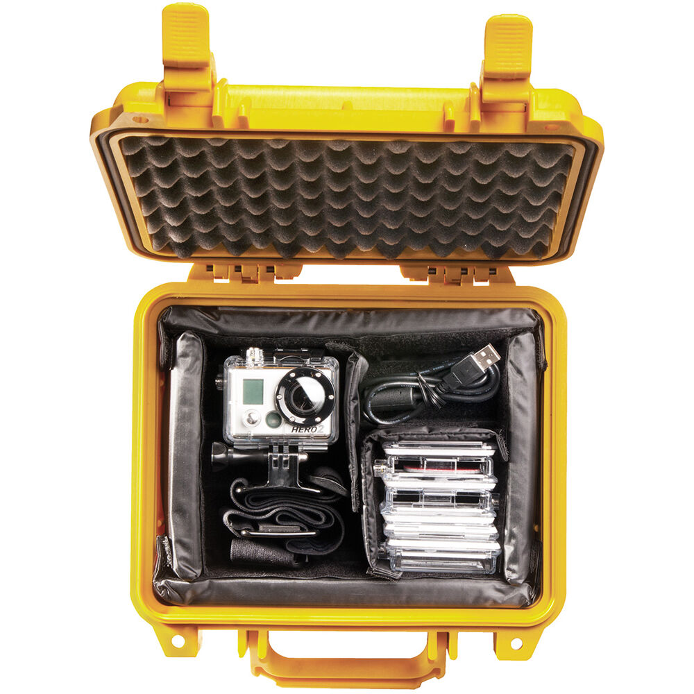 Estuche Rígido Pelican 1200 con espuma (Amarillo) - vista trasera