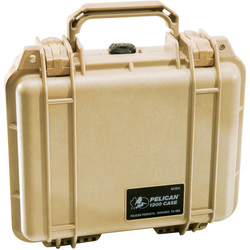 Estuche Rígido Pelican 1200 con espuma (Desert Beige) - vista trasera