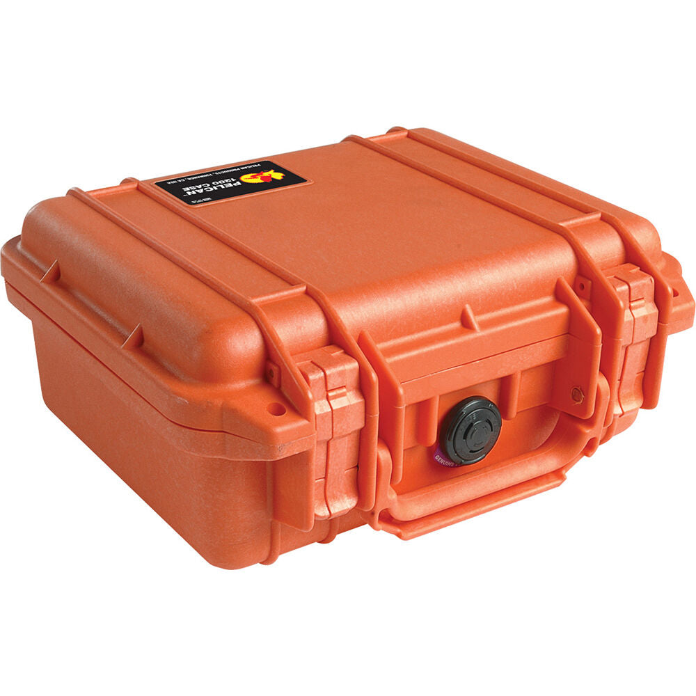 Estuche Rígido Pelican 1200 con espuma (Naranja) - vista frontal
