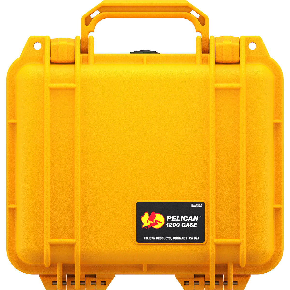 Estuche Rígido Pelican 1200 sin interior (Amarillo) - vista trasera