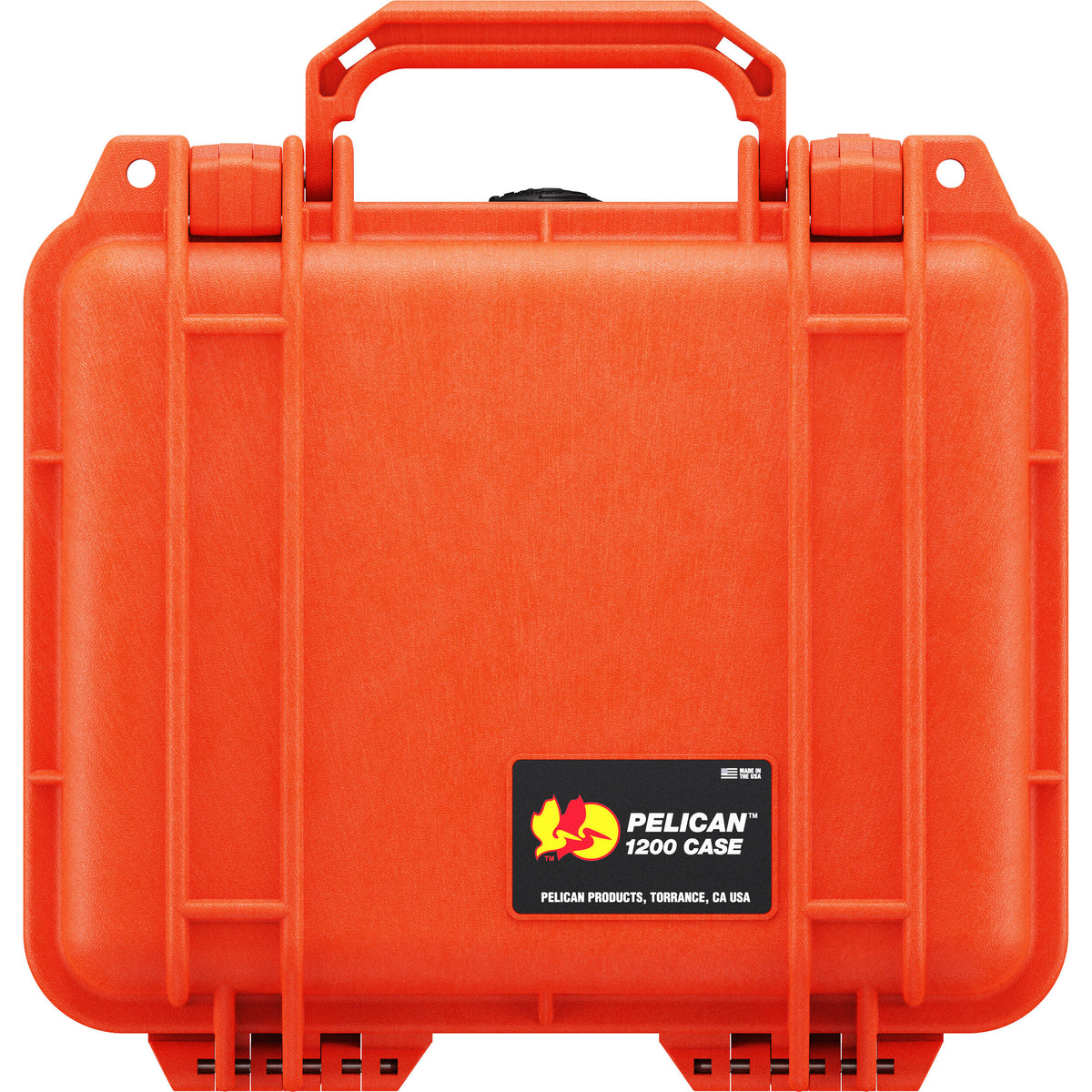 Estuche Rígido Pelican 1200 sin interior (Naranja) - vista trasera