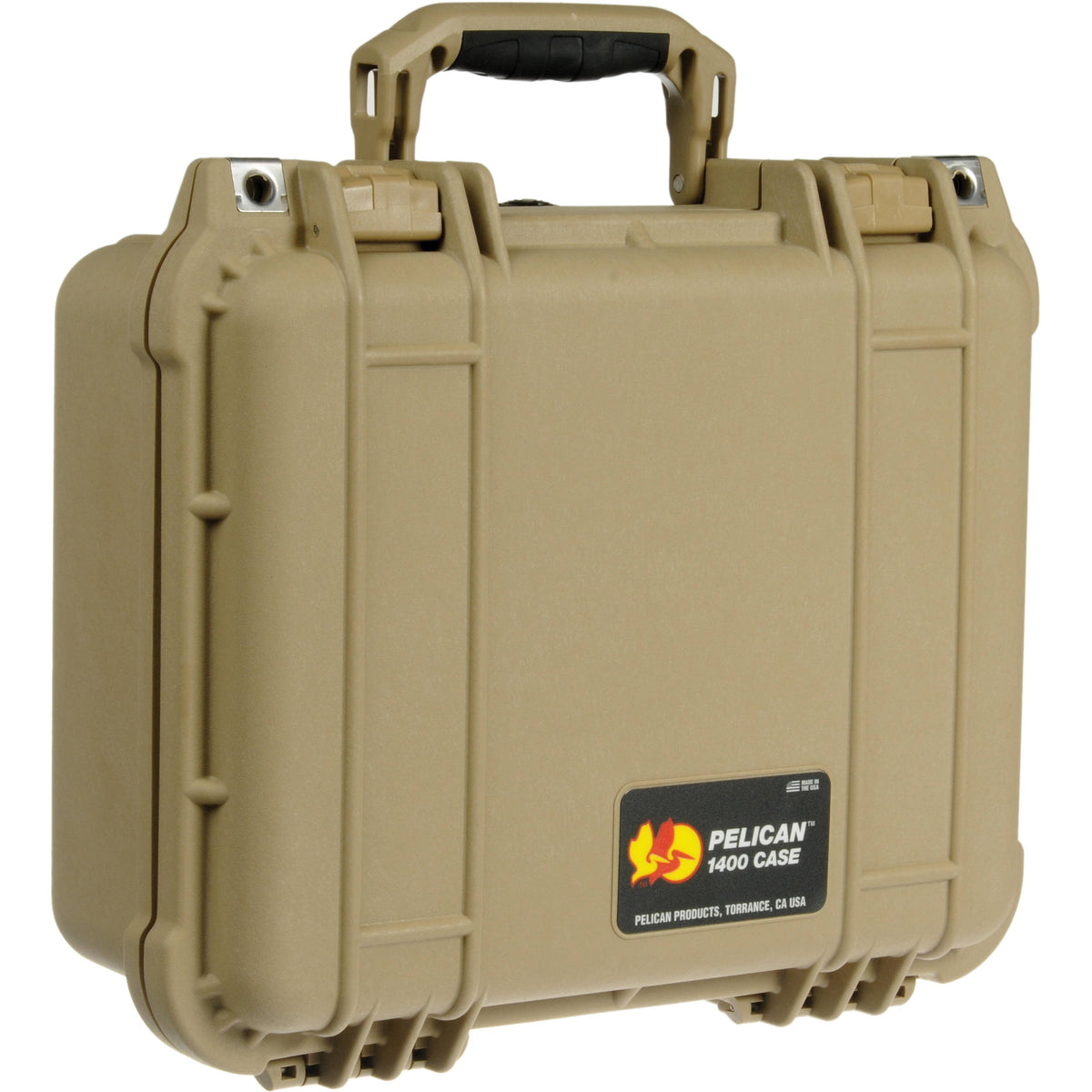 Estuche Rígido Pelican 1400 con espuma (Arena Desert) - vista trasera