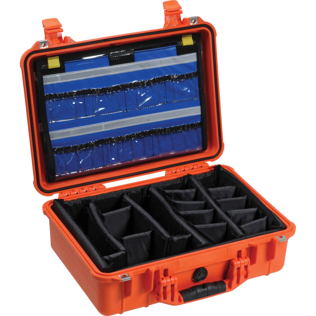Estuche Rígido Pelican 1500EMS Watertight ATA con EMS Organizer y divisores (Naranja) - vista principal
