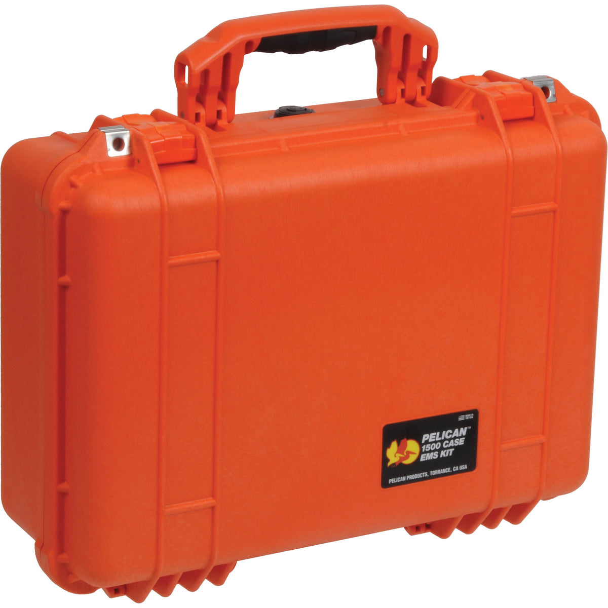 Estuche Rígido Pelican 1500EMS Watertight ATA con EMS Organizer y divisores (Naranja) - vista frontal