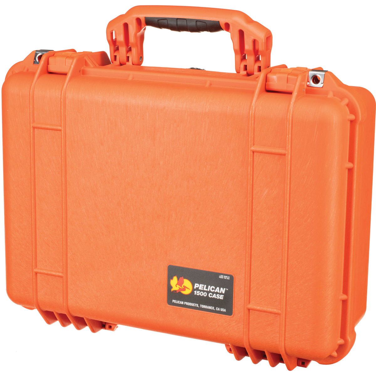 Estuche Rígido Pelican 1500NF sin interior (Naranja) - vista trasera