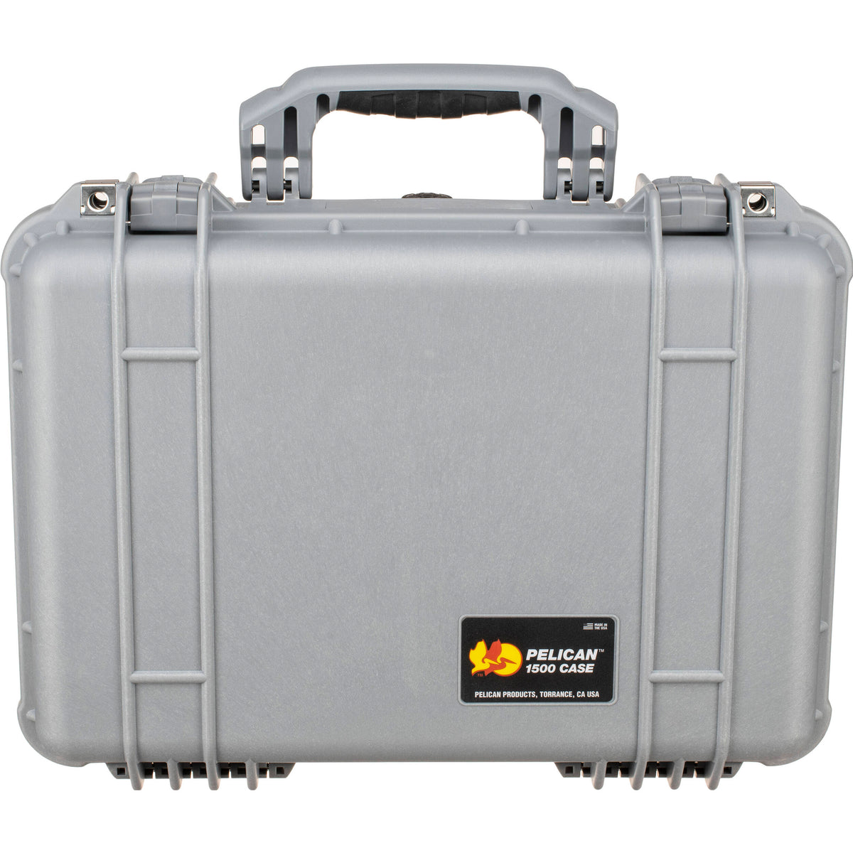 Estuche Rígido Pelican 1500NF sin interior (Plateado) - vista frontal
