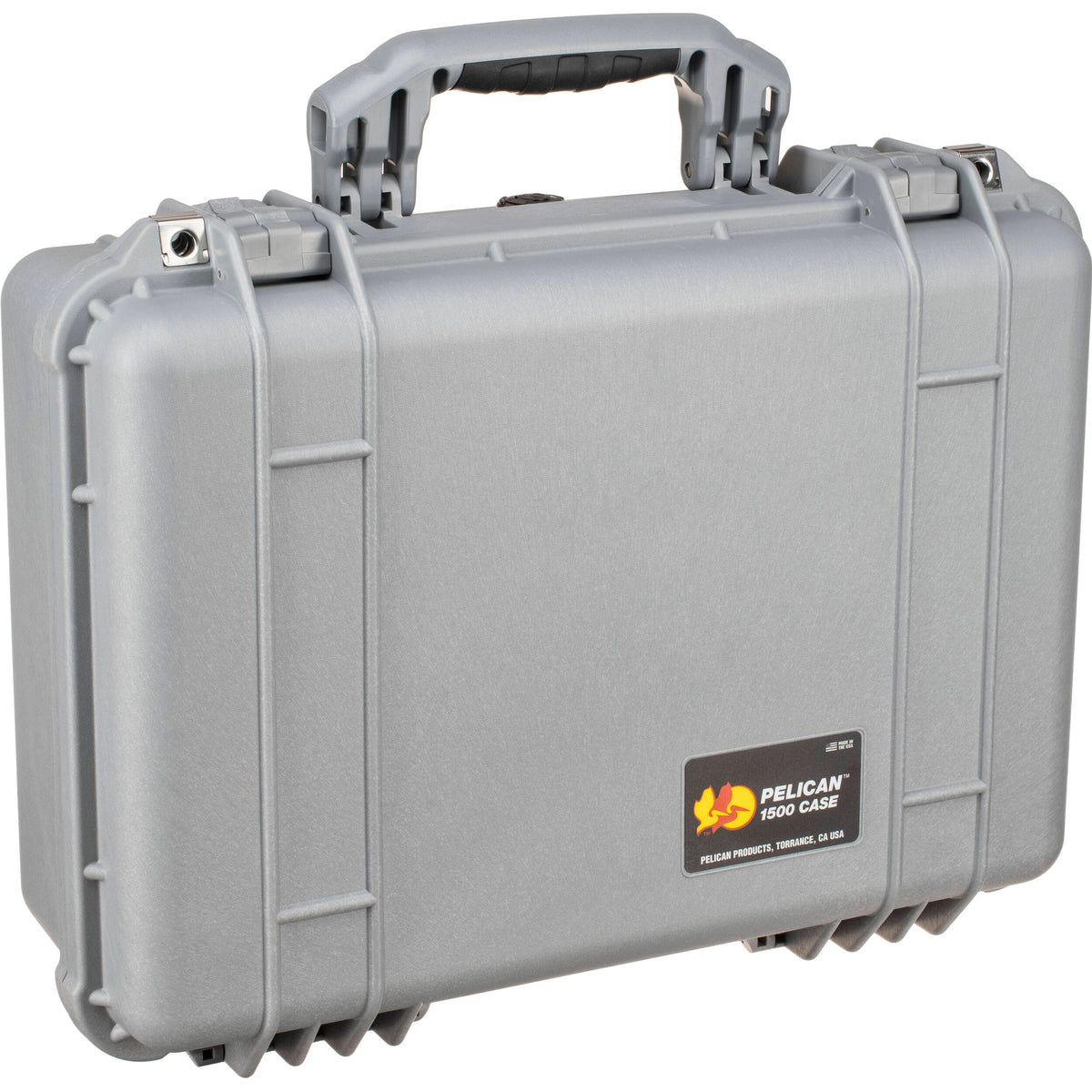 Estuche Rígido Pelican 1500NF sin interior (Plateado) - vista trasera