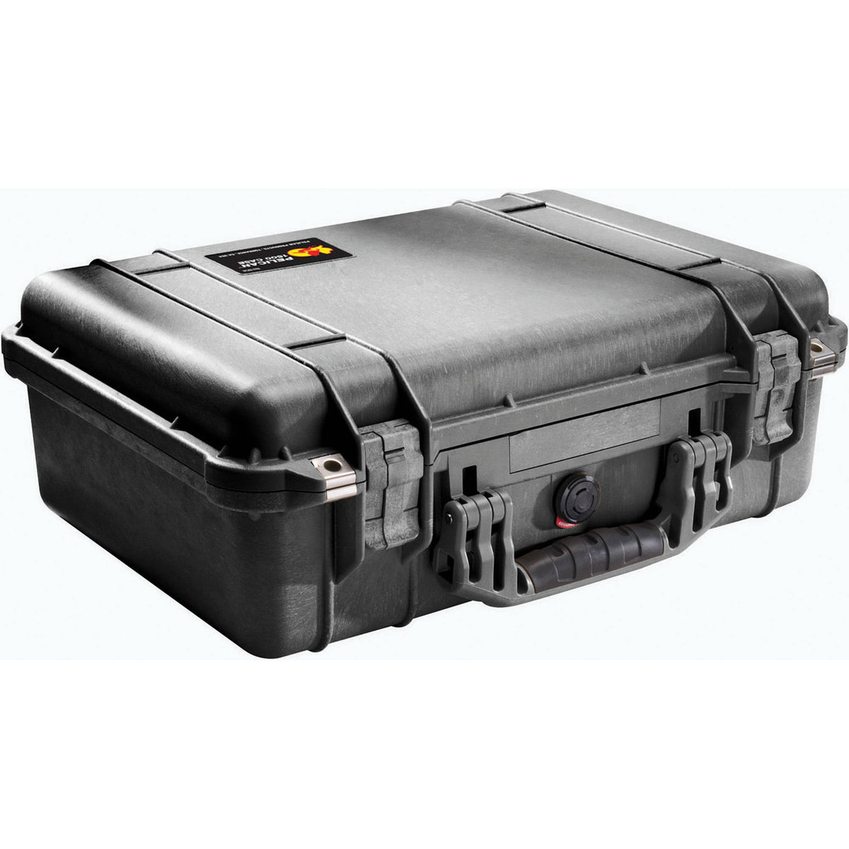 Estuche Rígido Pelican 1504 Waterproof 1500 con Amarillo y Negro juego de divisores (Negro) - vista frontal