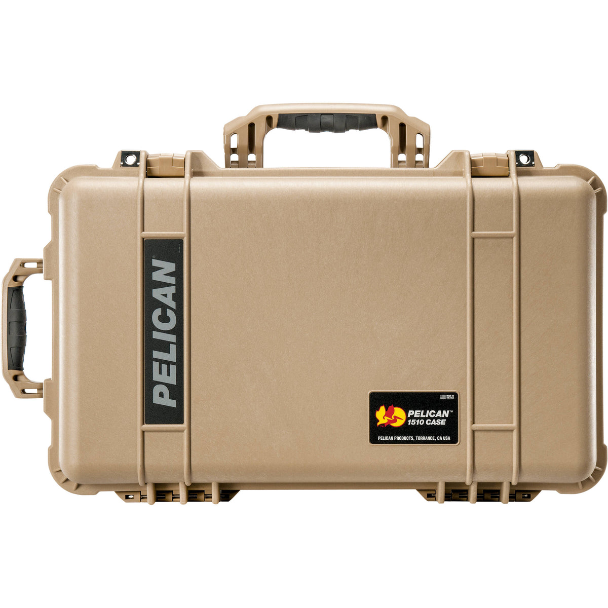 Estuche Rígido Pelican 1510 Carry On con Amarillo y Negro juego de divisores (Desert Beige) - vista trasera
