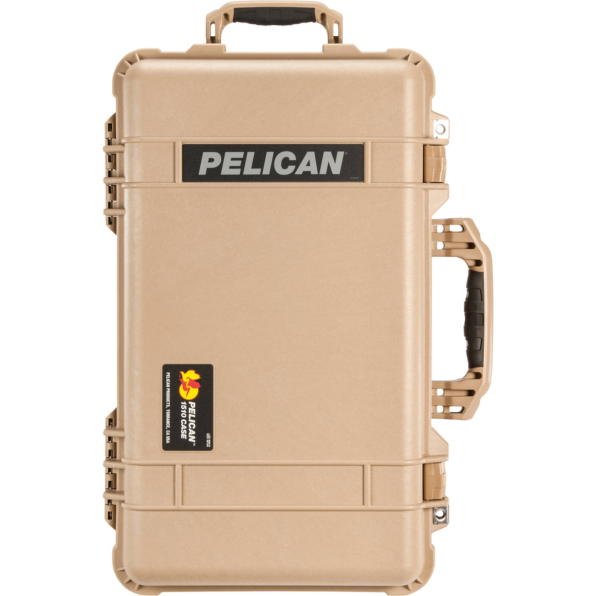 Estuche Rígido Pelican 1510 Carry On con Amarillo y Negro juego de divisores (Desert Beige) - vista lateral