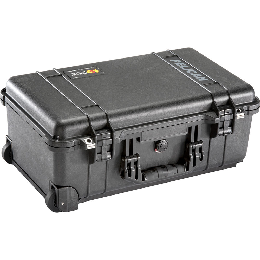 Estuche Rígido Pelican 1510SC Studio con organizador en la tapa y Amarillo juego de divisores (Negro) - vista trasera