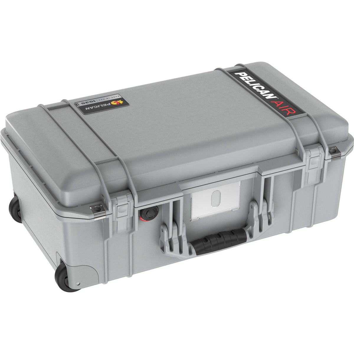 Estuche Rígido Pelican 1535AirNF de cabina con ruedas (Plateado, 26.9L) - vista frontal