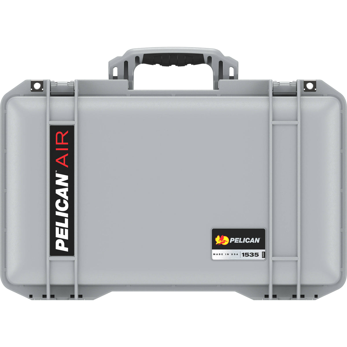 Estuche Rígido Pelican 1535AirNF de cabina con ruedas (Plateado, 26.9L) - vista trasera