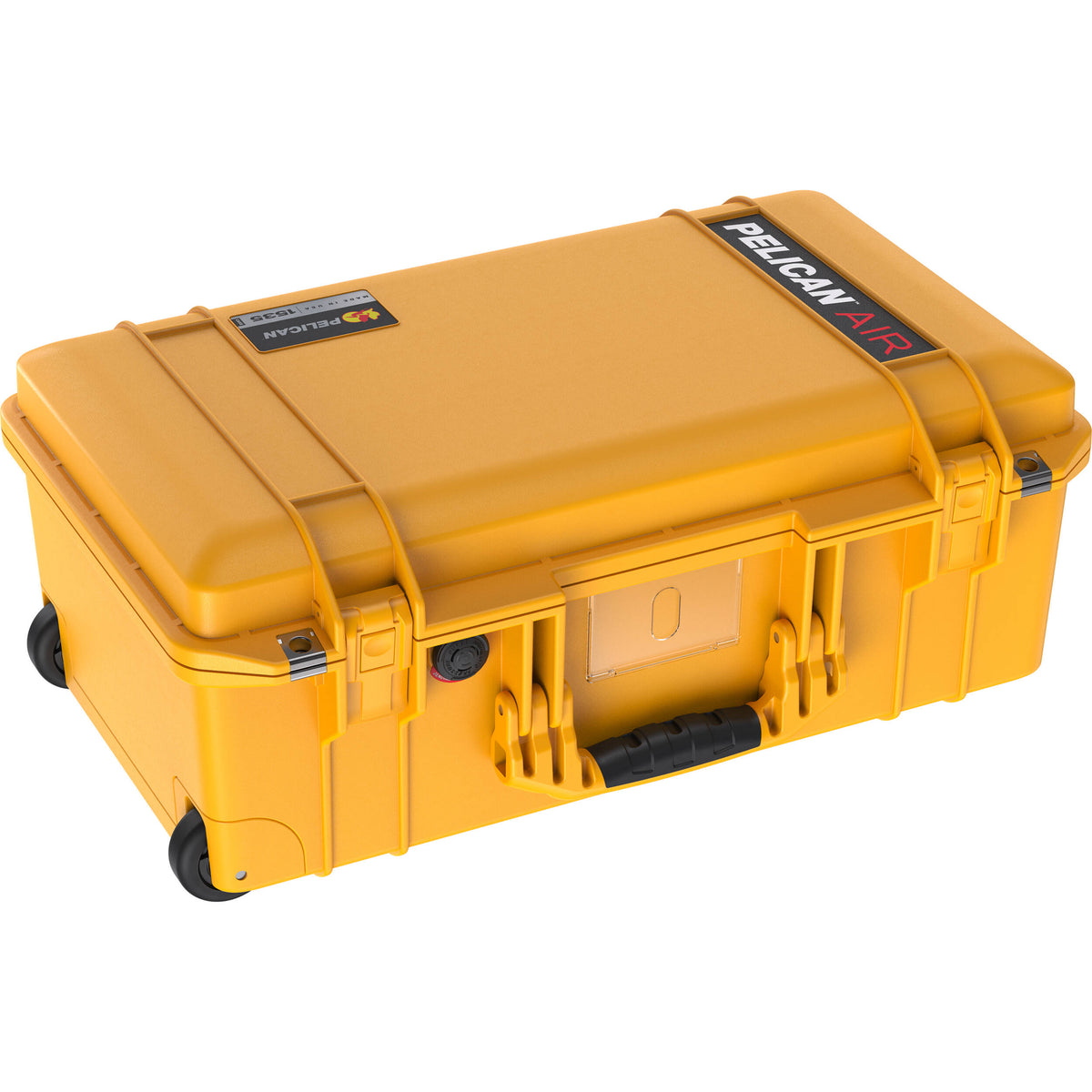 Estuche Rígido Pelican 1535AirWF de cabina con ruedas con espuma (Amarillo) - vista frontal