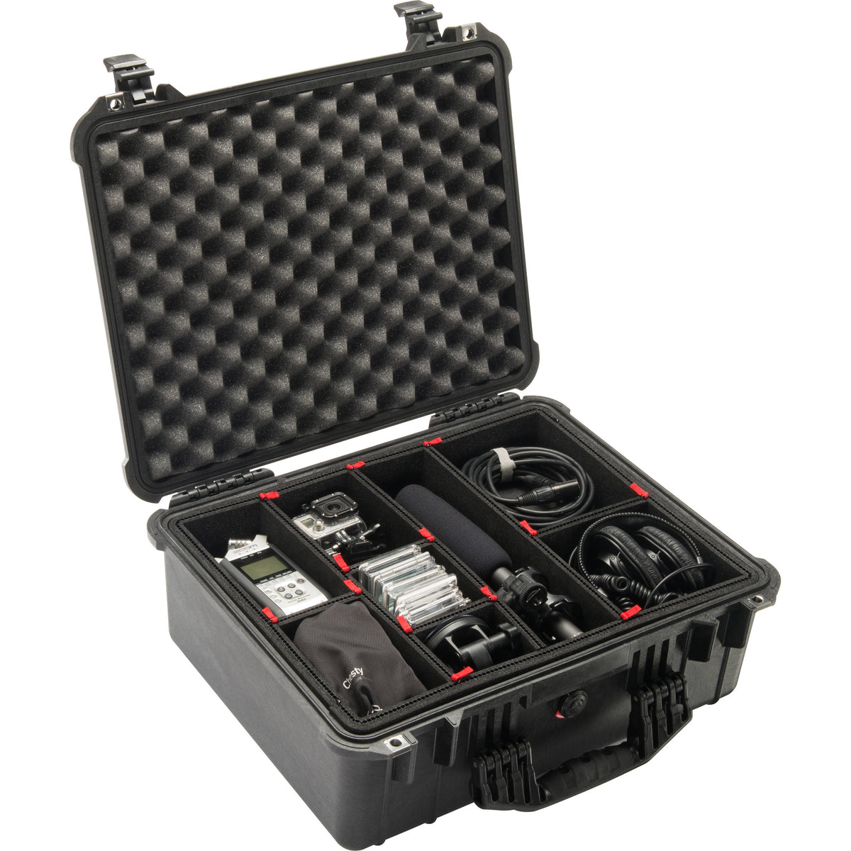 Estuche Rígido Pelican 1550TP Protector con divisores TrekPak (Negro) - vista trasera