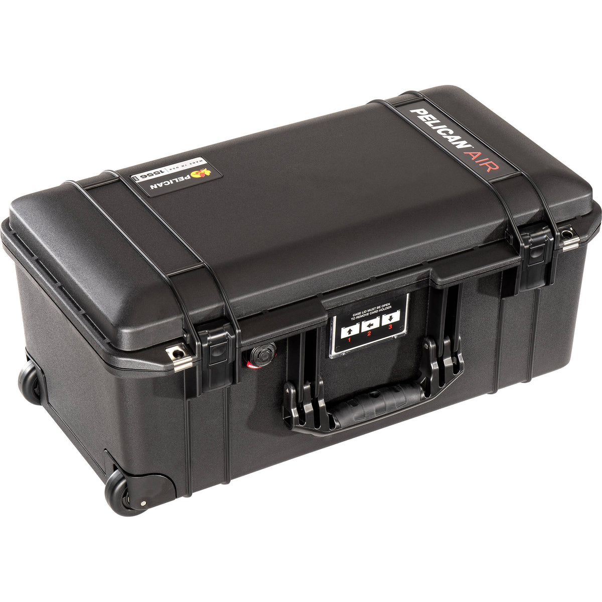 Estuche Rígido Pelican 1556 con ruedas Air con espuma (Negro) - vista frontal