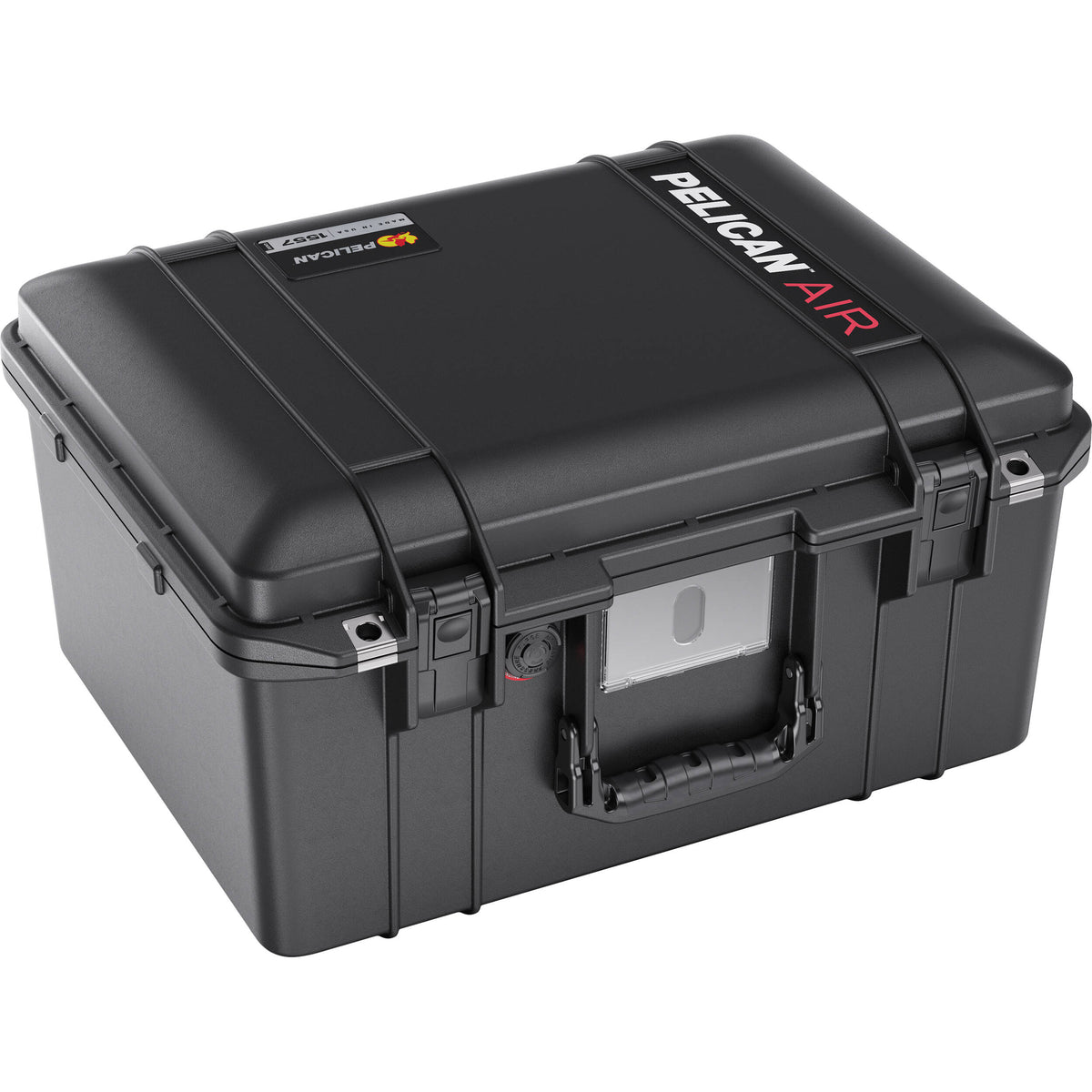 Estuche Rígido Pelican 1557AirNF Hard Carry con Liner, sin interior (Negro) - vista frontal