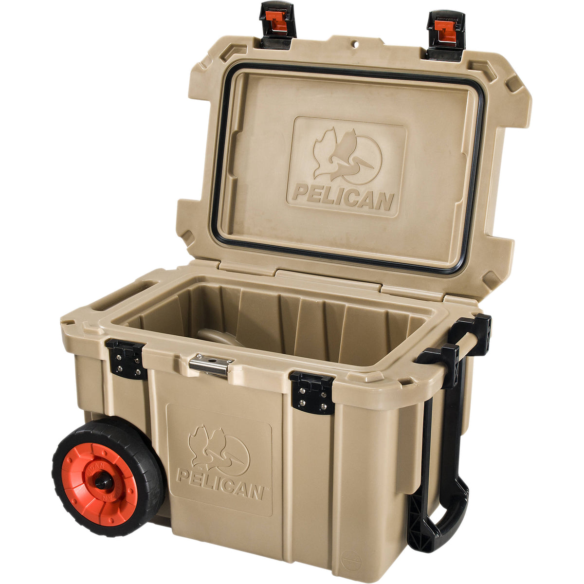 Estuche Rígido Pelican 45QW con ruedas Cooler (Beige) - vista trasera