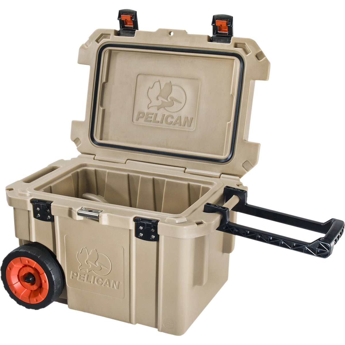 Estuche Rígido Pelican 45QW con ruedas Cooler (Beige) - vista lateral