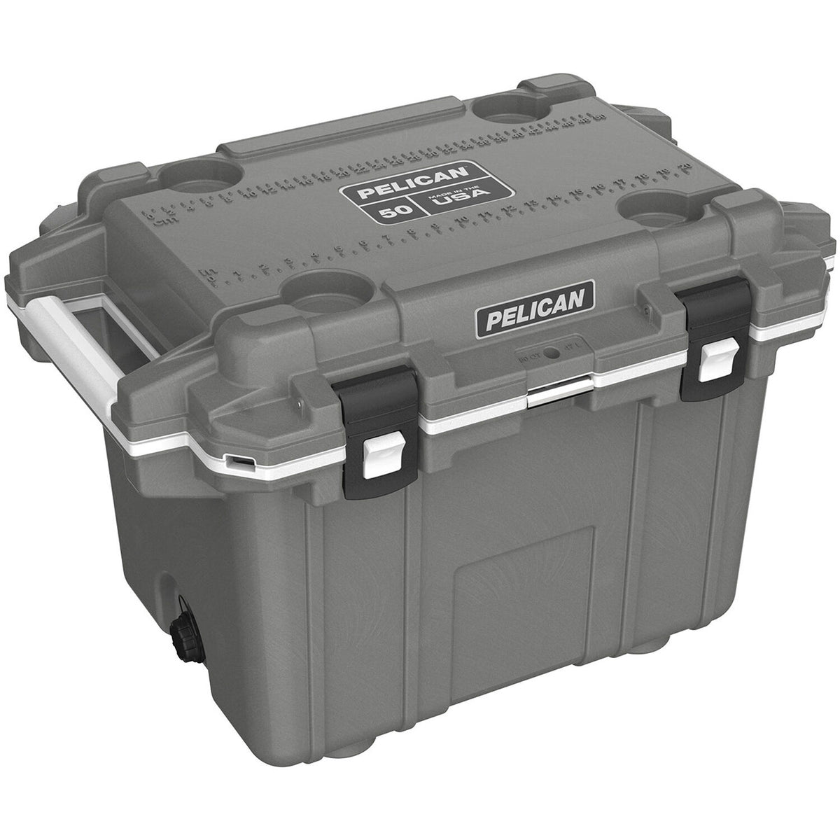 Estuche Rígido Pelican 50QT Elite Cooler (Cement Blanco) - vista frontal