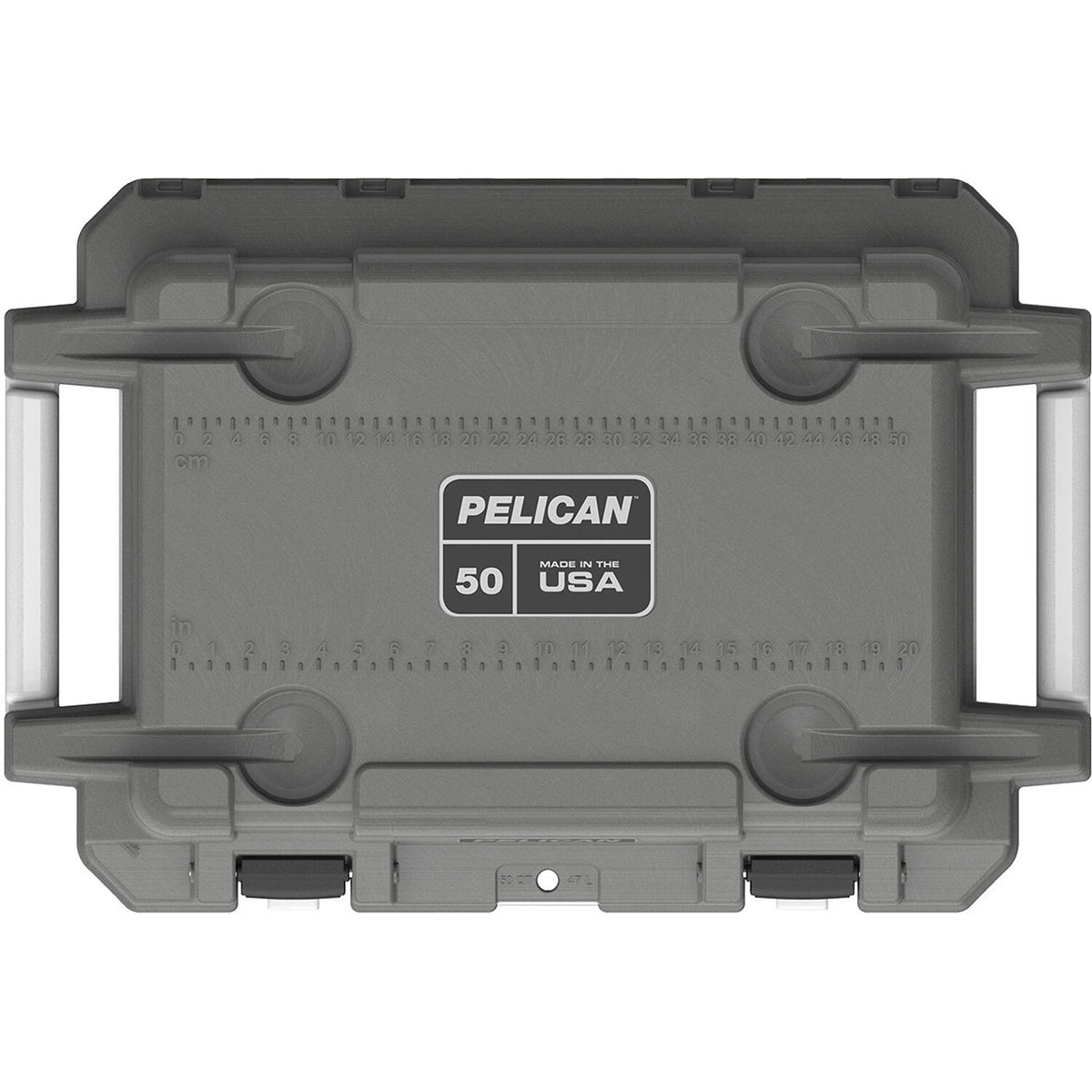Estuche Rígido Pelican 50QT Elite Cooler (Cement Blanco) - vista lateral