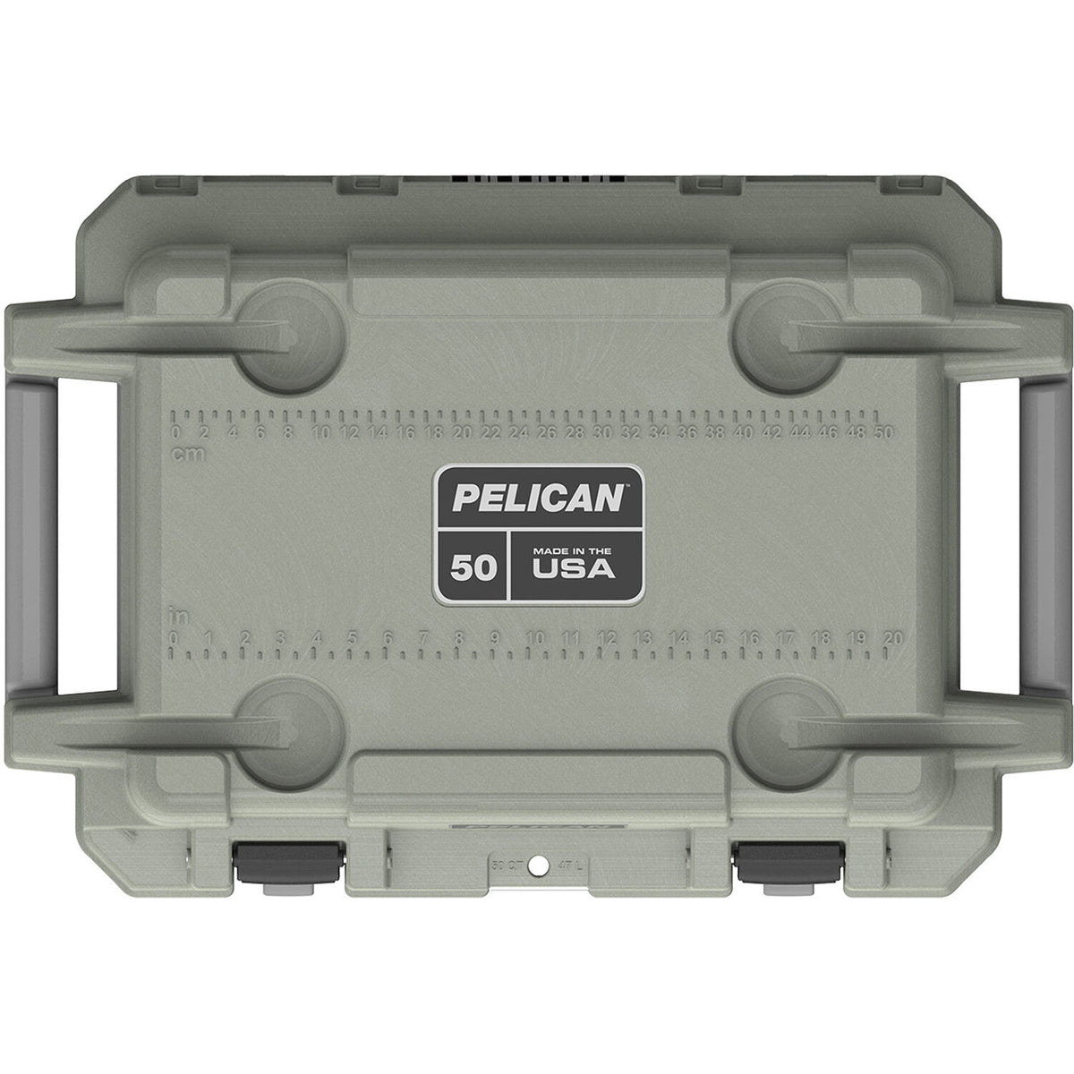 Estuche Rígido Pelican 50QT Elite Cooler (Sage Gris) - vista lateral
