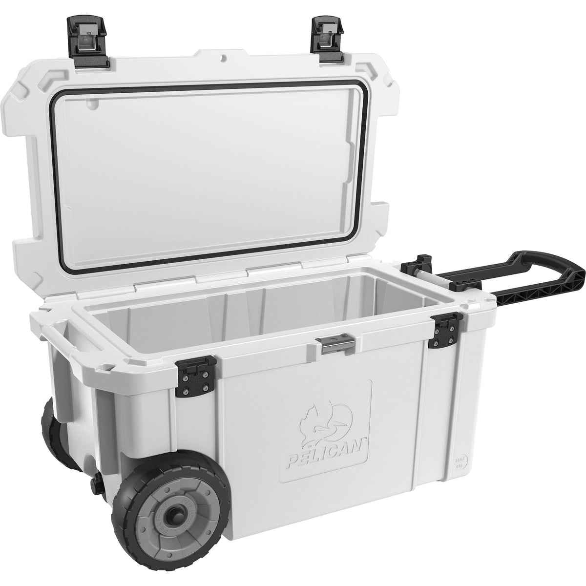 Estuche Rígido Pelican 65QW Elite con ruedas Cooler (Blanco) - vista trasera