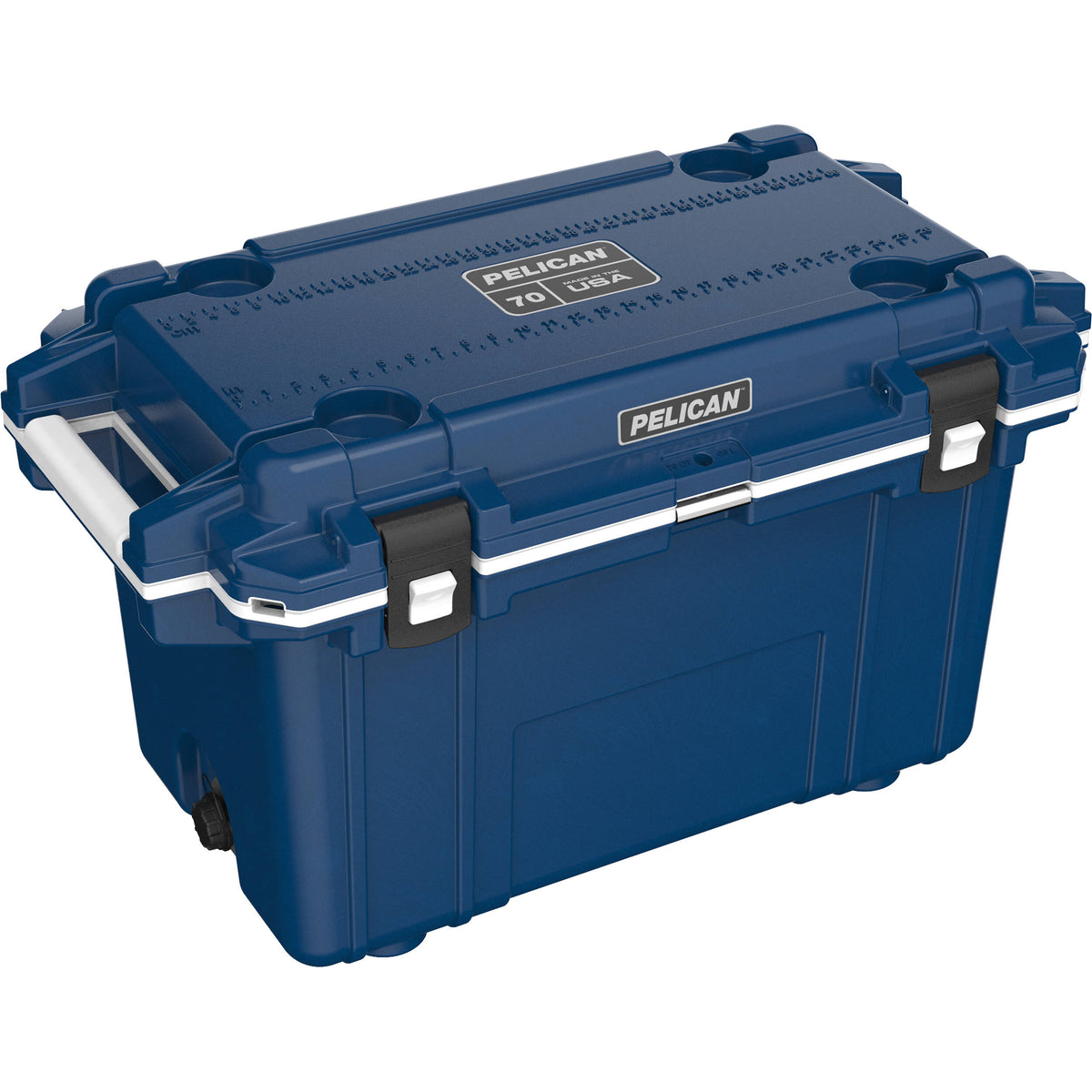 Estuche Rígido Pelican 70QT Elite Cooler (Midnight Azul / Blanco) - vista frontal