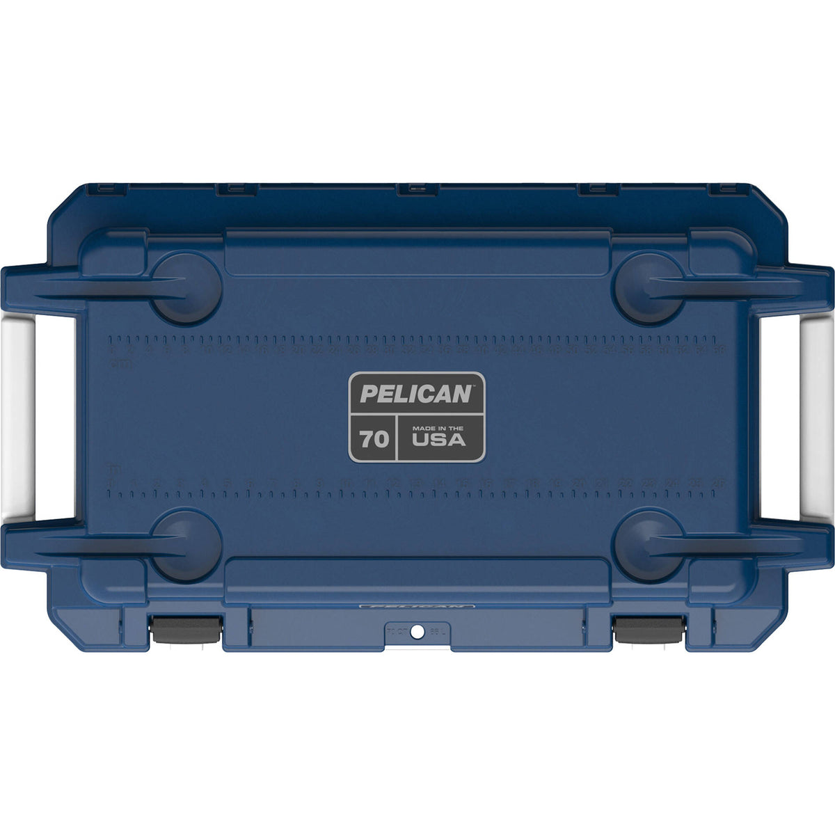 Estuche Rígido Pelican 70QT Elite Cooler (Midnight Azul / Blanco) - vista lateral